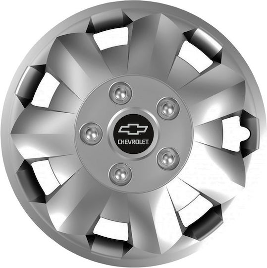 Car Wheel Hubcaps Versaco Nova Chrome 14" 3d Metal Logo Chevrolet 4 Pieces