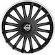 Car Wheel Hubcaps Versaco 16" Crystal So Black Cbx 3d Metal Logo Volvo 4 Pieces