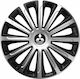Car Wheel Hubcaps Trend Cbx 15" Silver & Black 3d Metal Logo Mitsubishi 4 Pieces