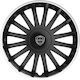 Car Wheel Hubcaps Versaco 15" Crystal So Black Cbx 3d Metal Logo Lancia 4 Pieces