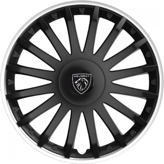 Тасии Трохове Автомобилни Versaco 15" Crystal So Черни Cbx Сигма 3d Метално Peugeot 4 Броя