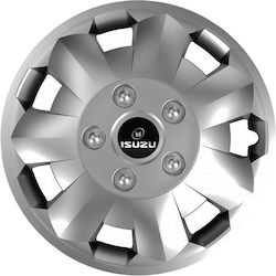 Τάσια Τροχών Αυτοκινήτου Versaco Aviator Nova Χρώμιο 14" Σήμα 3d Μεταλλικό Isuzu 4 Τεμάχια