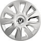 Тасии Трохове Автомобилни Versaco Stratos 14" Сребристи Хромирани Пръстени 3d Метален Емблема Skoda 4 Броя