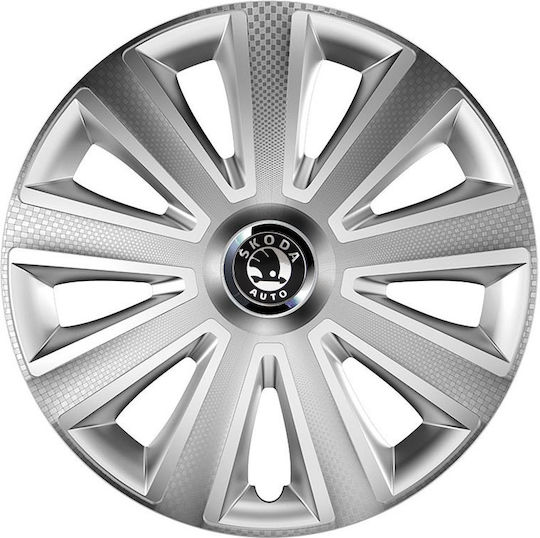 Тасии Трохове Автомобилни Versaco Aviator Карбон Rc Хром 15" Знак 3d Метален Skoda 4 Броя