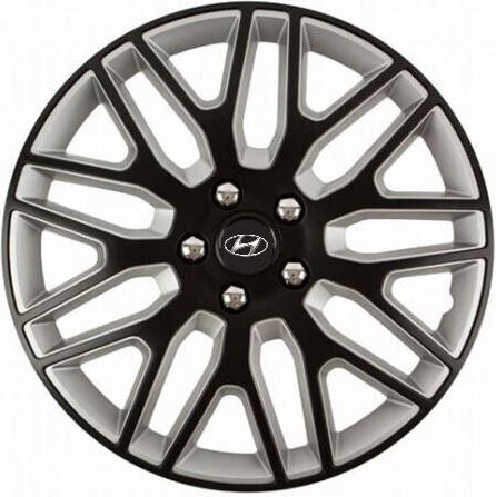 Car Wheel Hubcaps Versaco Dakar Nc Black Silver 15" 3d Metal Logo Hyundai 4 Pieces