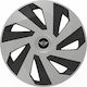 Car Wheel Hubcaps Versaco Vector Chrome Black 14" 3D Metal Logo Mini Cooper 4 Pieces