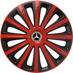 Car Wheel Hubcaps Versaco Trend Black Red 14" 3...