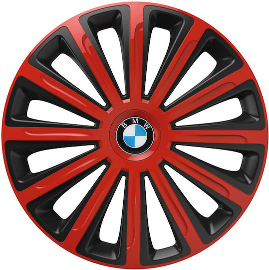 Тасии Тротони Автомобилни Versaco Trend Черно Червено 14" Знак 3d Метален Bmw 4 Броя