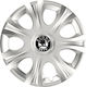 Capace De Roți Auto Versaco Impulse Argintii 13" Siglă 3d Metalică Skoda 4 Bucăți