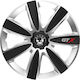 Car Wheel Hubcaps Versaco Gtx Carbon Black Chro...