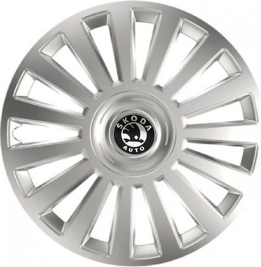 Тасии Трохове Автомобилни Versaco Luxury Сребристи 15" Сигма 3d Метална Skoda 4 Броя