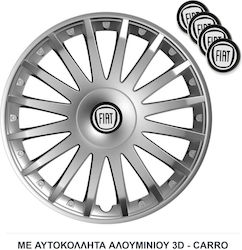 Car Wheel Hubcaps Versaco Crystal Silver 14" 3d...