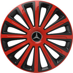 Car Wheel Hubcaps Versaco Trend Black Red 14" 3...