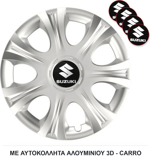 Тасии Трохове Автомобилни Versaco Impulse Сребристи 14" Сигнал 3d Метален Suzuki 4 Броя