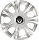 Car Wheel Hubcaps Versaco Impulse Silver 15" 3D Metal Logo Dacia 4 Pieces