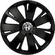 Car Wheel Hubcaps Versaco Energy Cbx 16" Black 3d Metal Logo Alfa Romeo 4 Pieces