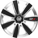 Car Wheel Hubcaps Versaco Gtx Carbon Black Chro...