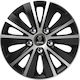 Car Wheel Hubcaps Versaco Paris Black Chrome Silver Bolts 16" 3d Metal Logo Saab 4 Pieces