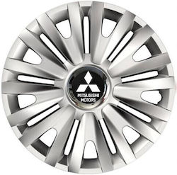 Τάσια Τροχών Αυτοκινήτου Versaco Royal Rc 15" Σήμα 3d Μεταλλικό Mitsubishi 4 Τεμάχια