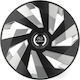 Car Wheel Hubcaps Versaco Stratos 14" Vector Black Chrome Rings Cbx 3d Metal Logo Subaru 4 Pieces