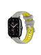 Amazfit Gts 2e 20mm Cross Texture Watch Band Silicone Buckle Two Colors Gray+Yellow
