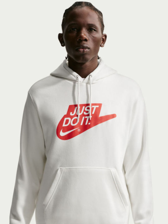 Sportswear Club Fleece Sweatshirt With Hood White