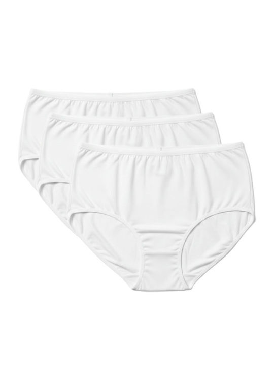 Damen-Slips Baumwolle 3er-Pack Weiß