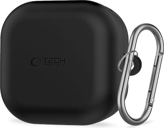 Tech-Protect Silikon Mit Haken Fall Kompatibel Mit Samsung Galaxy Buds 4 4 Pro Schwarz
