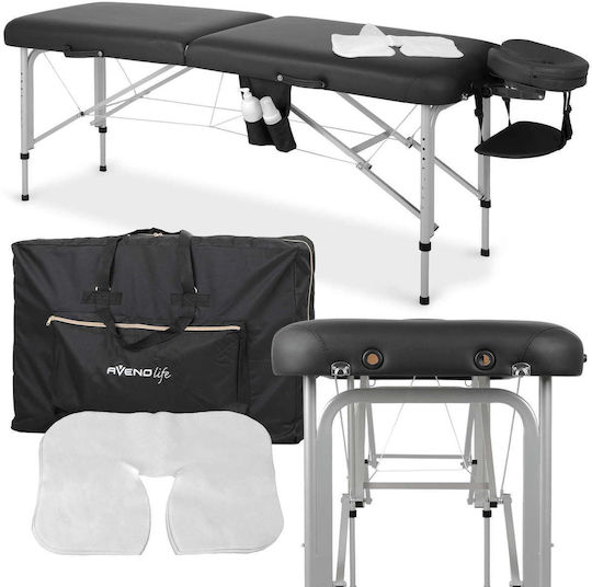 Habys Vera 60 Comfy Portable Black Physiotherapy Bed Made of Aluminum 185x60cm