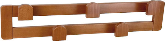 Arredamenti Italia Wooden Wall Hanger 5 Hooks 77x15cm