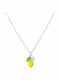 Awear Necklace With Flower Design Made Of Gold Plated Steel