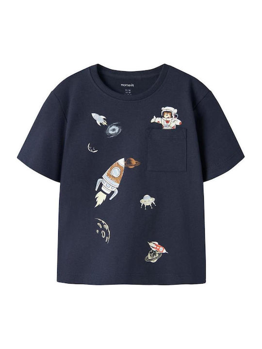 Kinderoberteile Kurzärmeliges Dunkelblau T-Shirt