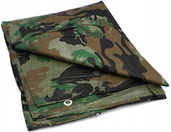 Waterproof Army Camouflage Tarpaulin 4x5m Fastening Rings 80g/m²