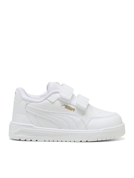 Shuffle Παιδικά Sneakers Ανατομικά με Σκρατς Λευκά