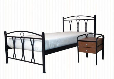 Pat Single Metalic Auriu Cu Saltea 100x200cm