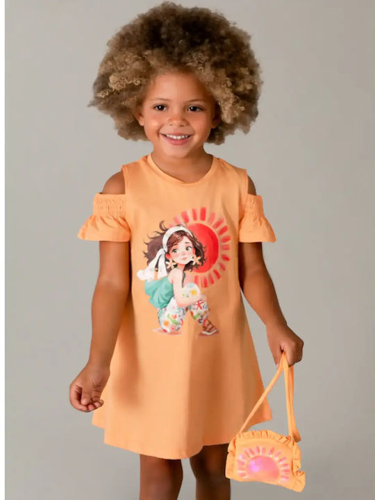 Mayoral Girls Dress Set with Accessories Orange