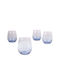 Hermia Set of Blue Glass Water Glasses 350ml 4 Pieces