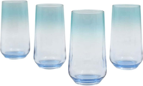 Hermia Set of Water Glasses Made of Glass in Blue Colour 470ml 4 Pieces