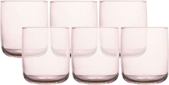 Hermia Set of Water Glasses Made of Glass in Pink Colour 280ml 6 Pieces