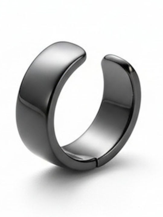 Sharks Bay Clothing Ανδρικό Μονό Σκουλαρίκι με Clip Cuff από Ατσάλι Μαύρο