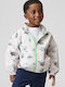 Waterproof Kids Casual Long Windproof Jacket with Lining White