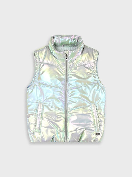 Kids Casual Sleeveless Jacket Silver