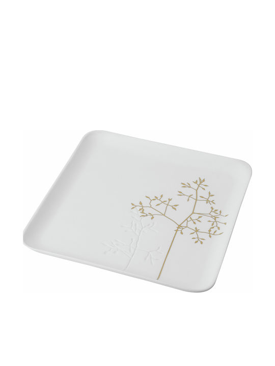 Raeder Decorative Porcelain Platter Gold 19.8x19.8x1.5cm