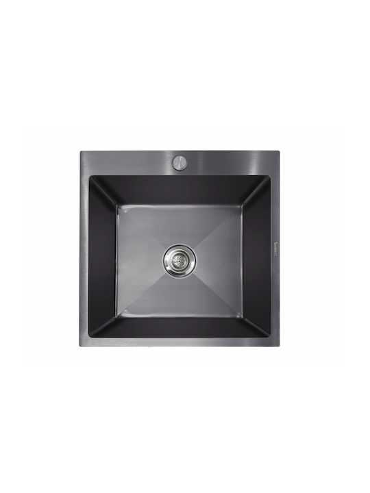 Sanitec Vessel Kitchen Sink Inox L50xW50cm Silver