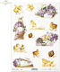 Decoupage Rice Paper Easter Chickens and Violets A4