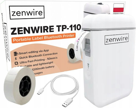 Zenwire Portable Label Printer Bluetooth 203 dpi