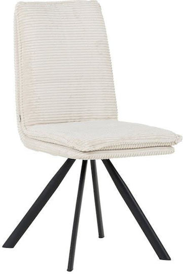 Ely Scaun Sala De Mese Cu Material Textil Crem