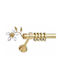 Anartisi Metallic Curtain Pole Margarita Single Ø25mm 160cm Satin Nickel