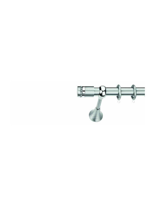 Enis by Domus Metallic Curtain Pole Kea Single Diameter 25mm Length 160cm Nickel