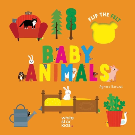 Baby Animals: Flip The Felt - White Star - Board Book